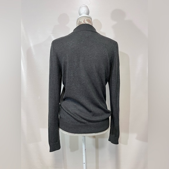 JOAN VASS‎ Charcoal gray mock neck sweater size M. - Picture 6 of 13